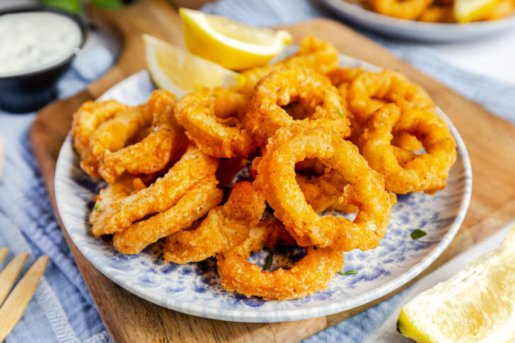 Frittierte Tintenfischringe