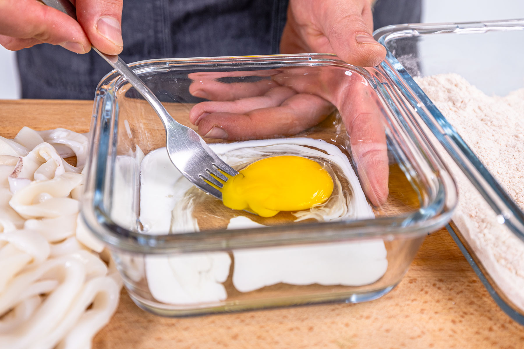 Frittierte Tintenfischringe