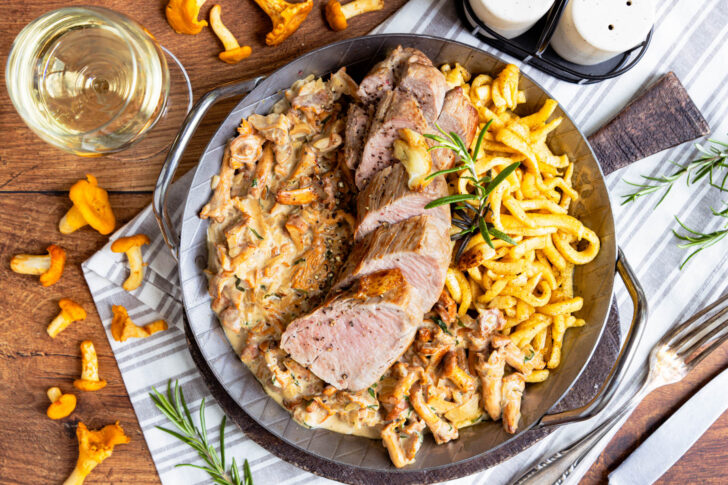 Schweinefilet mit Pfifferlingen