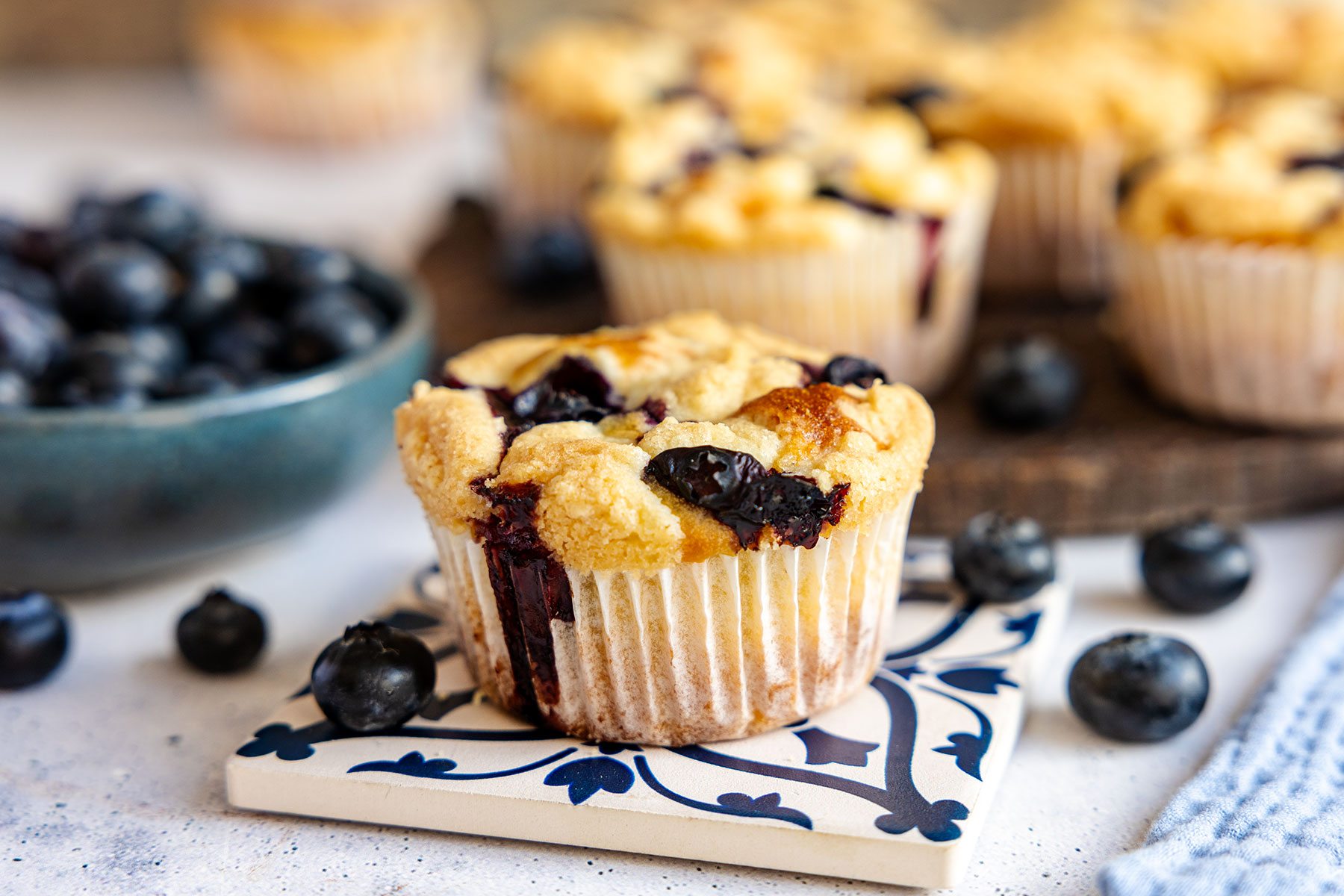 Blaubeermuffins mit Streusel | Rezept