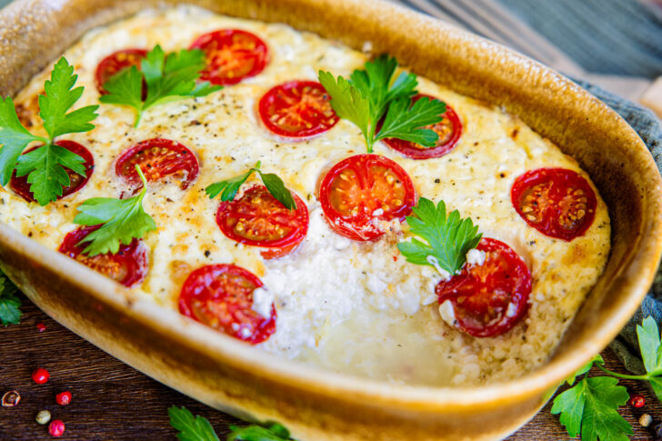 Low Carb Hüttenkäse-Auflauf
