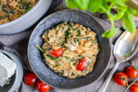 One Pot Orzo mit Spinat und Feta