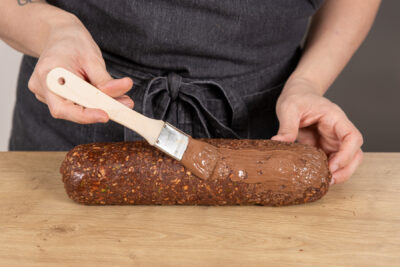 mit Schokolade bestreichen