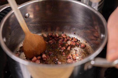 Speck auslassen