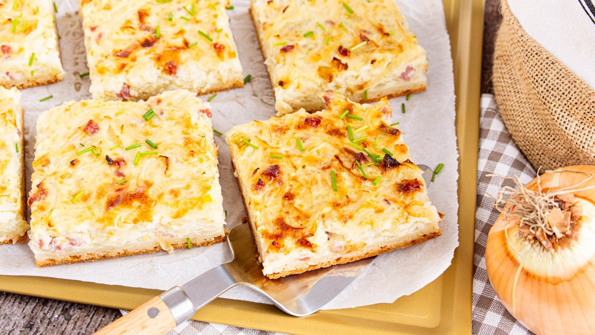 Zwiebelkuchen ohne Hefe | Rezept