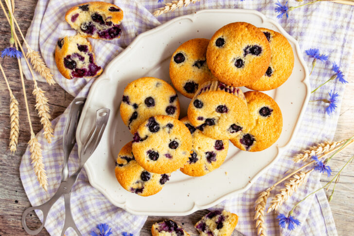Heidelbeer Muffins von oben