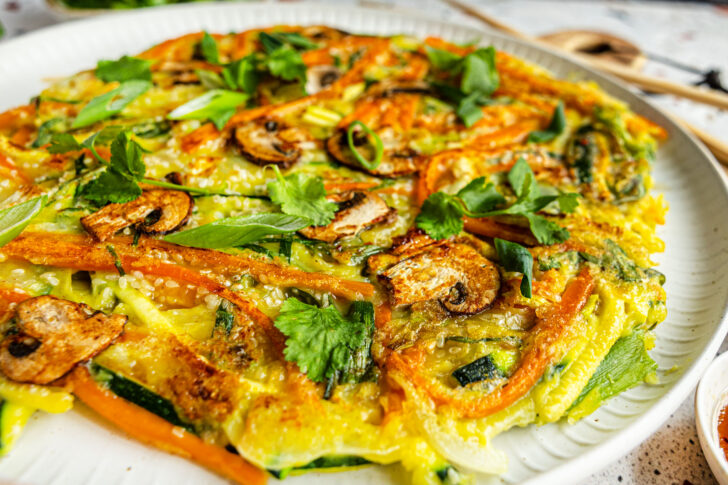 Koreanische Pfannkuchen - Yachaejeon mit Sesam