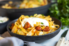 Krautnudeln mit Knacker Titelbild nah