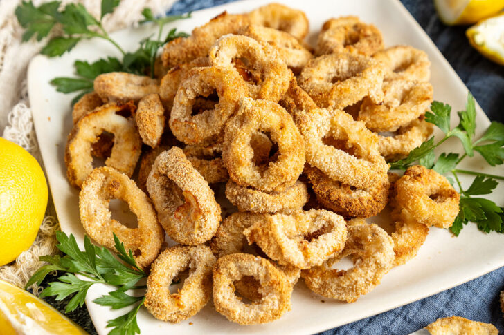 Tintenfischringe aus der Heißluftfritteuse