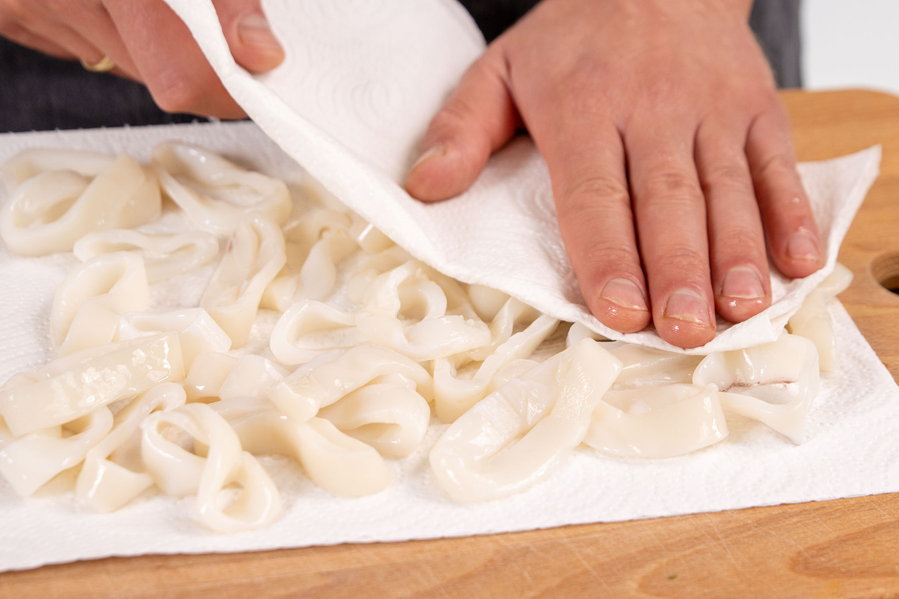 Tintenfischringe aus der Heißluftfritteuse Tintenfischringe aus der Heißluftfritteuse