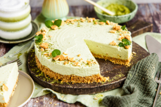 Matcha-Cheesecake ohne Backen