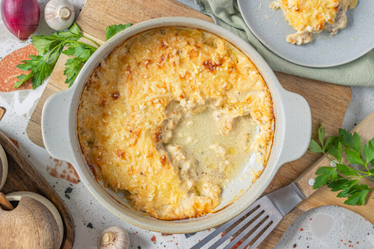 Schnitzelauflauf aus dem Backofen