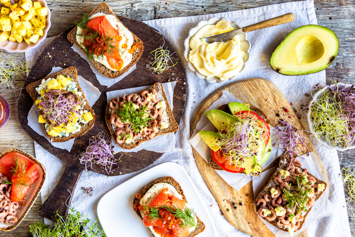 Dänisches Smörrebröd mit 4 Varianten