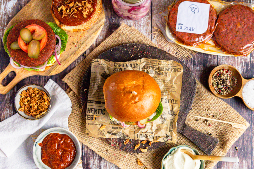 Der beste vegane Burger mit "Kein Burger"-Patty von Die vegane Fleischerei