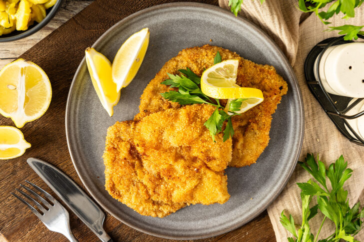 Schweineschnitzel braten top-down
