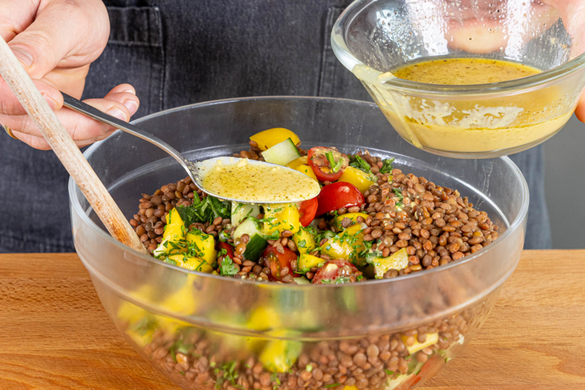 Veganer Linsensalat
