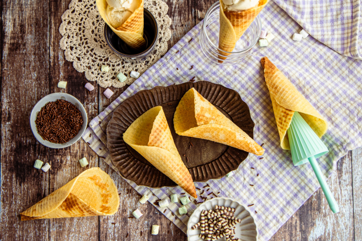 Waffelhörnchen: Hörnchenrezept für Hörncheneisen