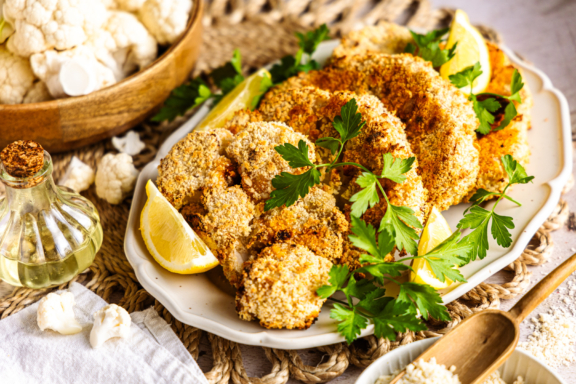 Blumenkohlschnitzel aus dem Backofen