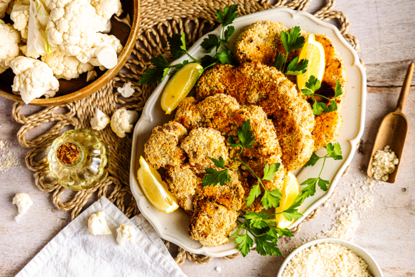 Blumenkohlschnitzel aus dem Backofen