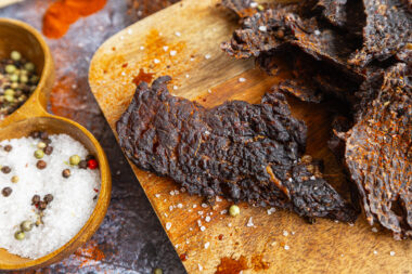 Beef Jerky im Dörrautomat nah