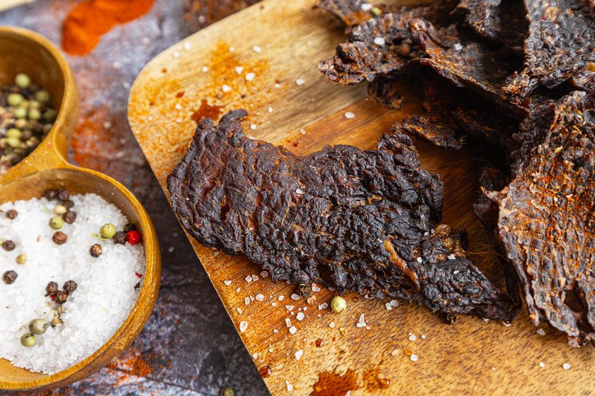 Beef Jerky im Dörrautomat nah