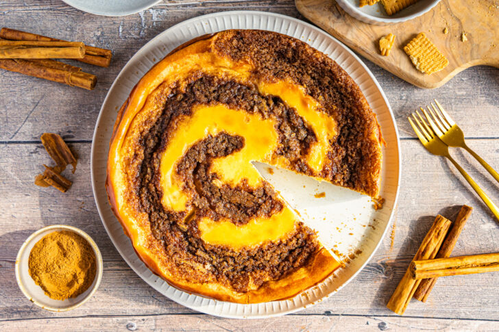 Cinnamon Roll Cheesecake frisch gebacken