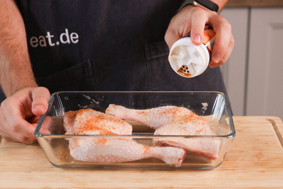 Hähnchenschenkel aus der Heißluftfritteuse