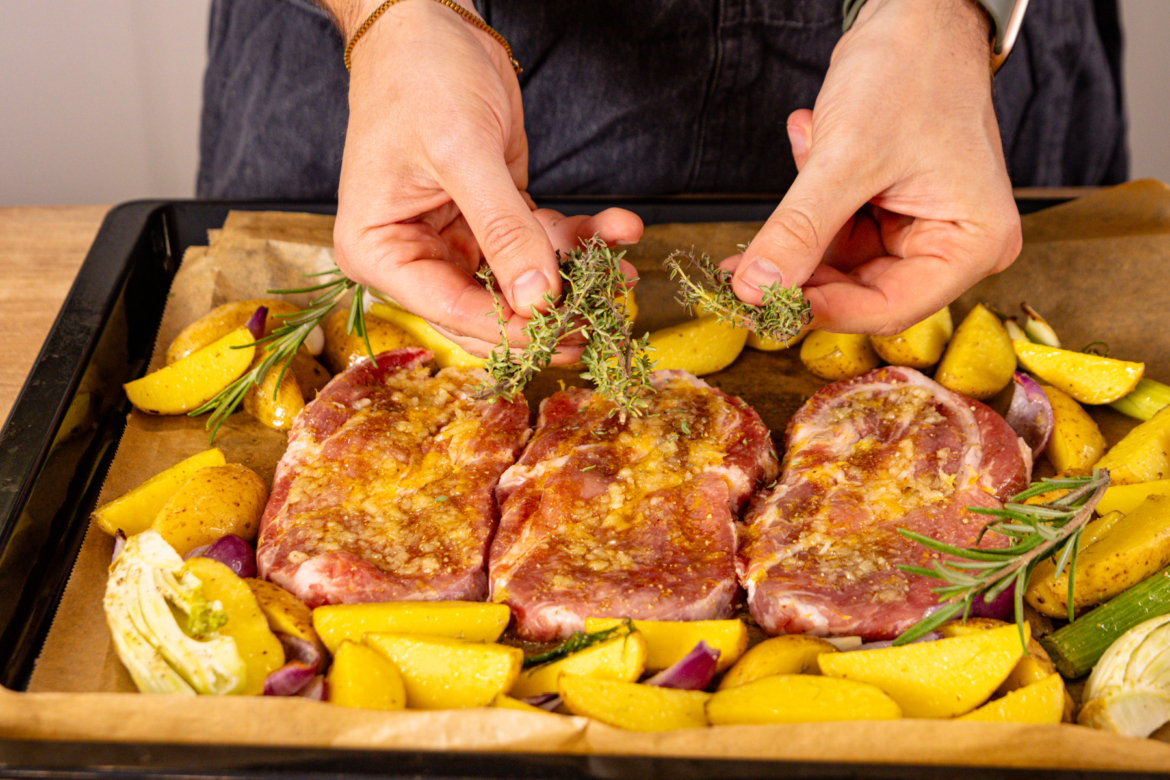 Nackensteak aus dem Ofen