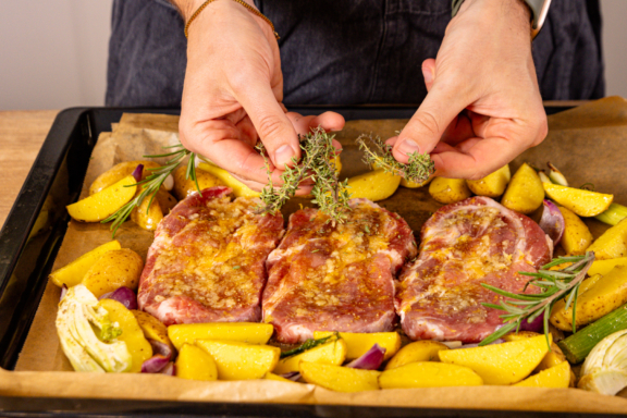 Nackensteak aus dem Ofen