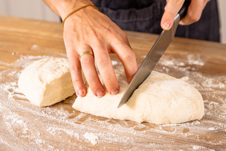 Pizzateig teilen