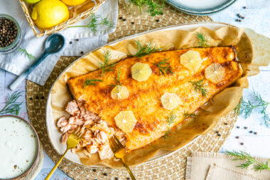 Pulled Lachs aus dem Backofen