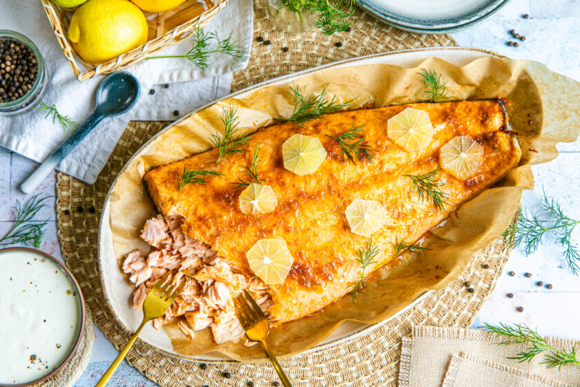 Pulled Lachs aus dem Backofen