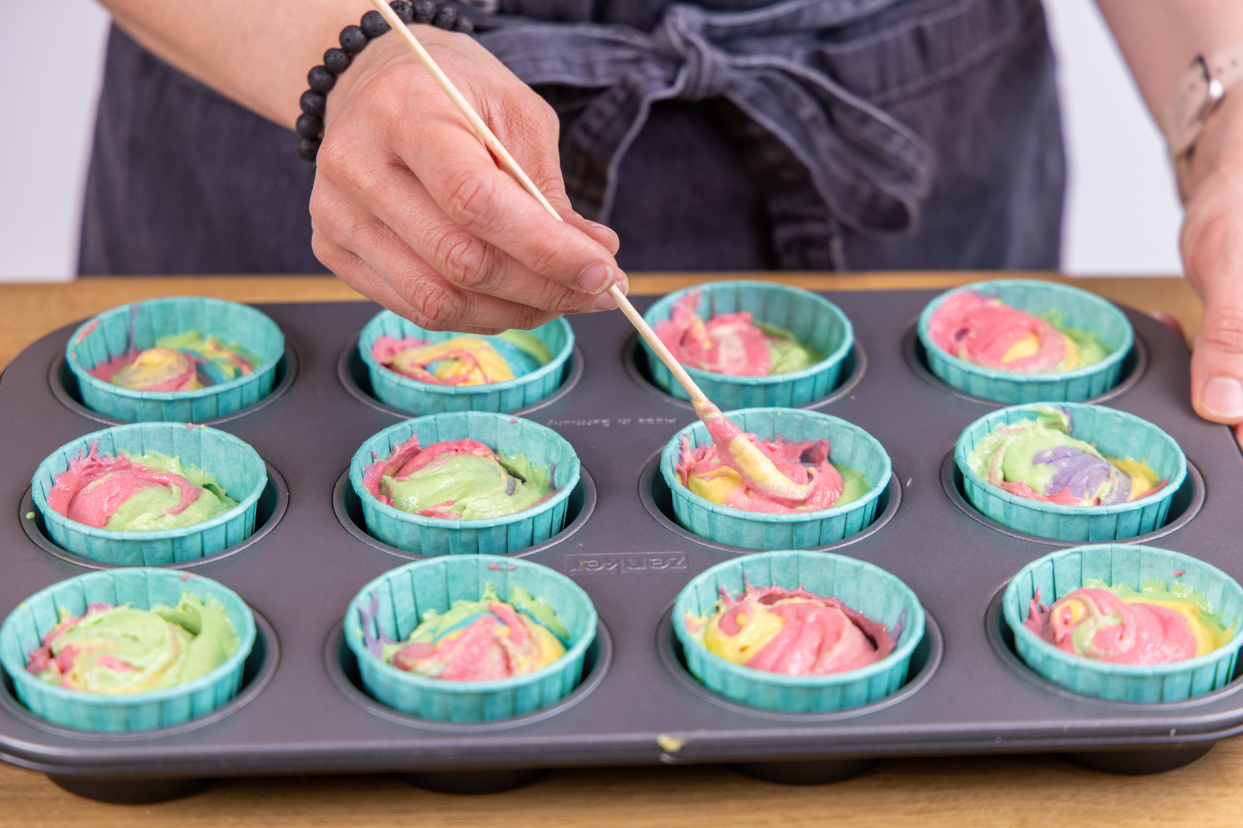 Regenbogen-Muffins
