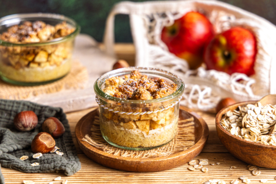 Apfelkuchen im Glas aus der Heißluftfritteuse