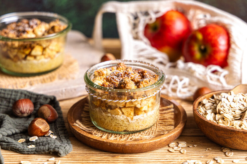 Apfelkuchen im Glas aus der Heißluftfritteuse