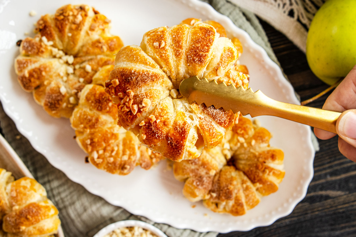 Apfelringe in Blätterteig