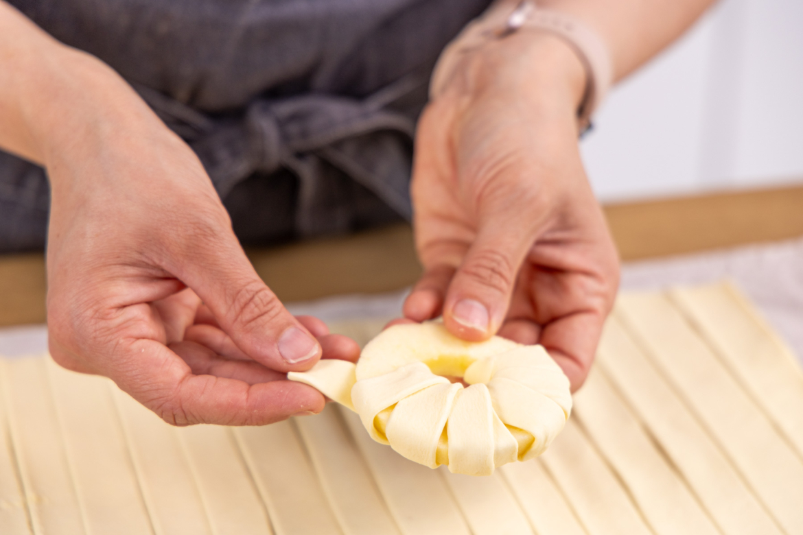 Apfelringe in Blätterteig aus der Heißluftfritteuse