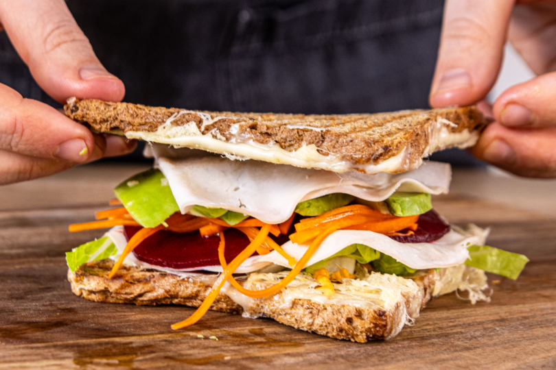 Sandwich zuklappen