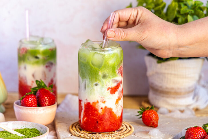 Strawberry Matcha Latte