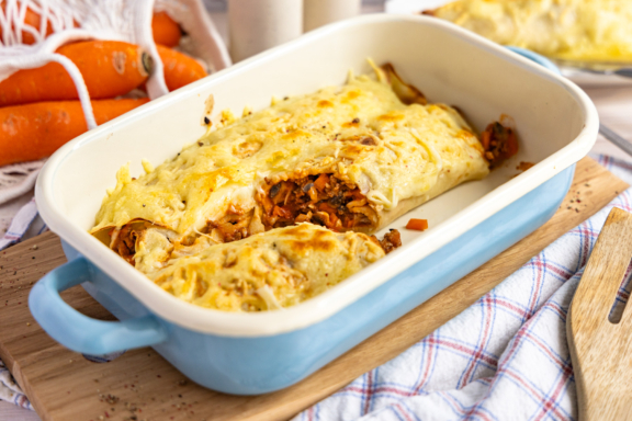 Überbackene Pfannkuchen mit Hackfleisch & Käse