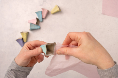 Transparentpapier ankleben
