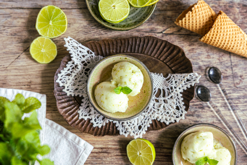 Limettensorbet