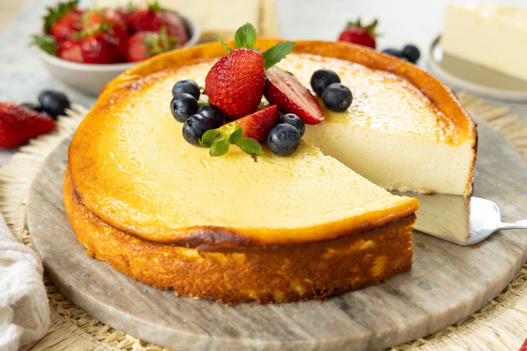 Low Carb Protein-Käsekuchen mit Magerquark