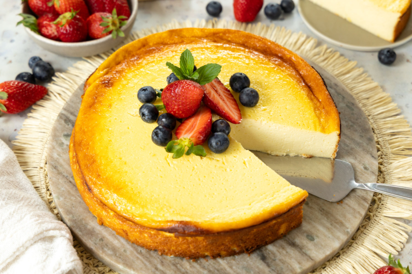 Low Carb Protein-Käsekuchen mit Magerquark.