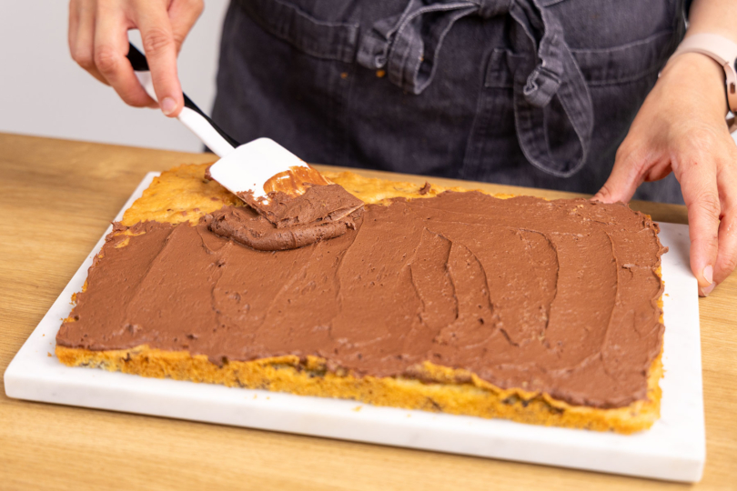 Ganache auf Boden streichen