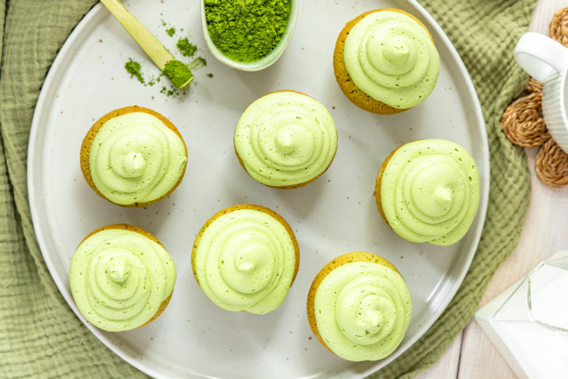 Matcha Cupcakes von oben