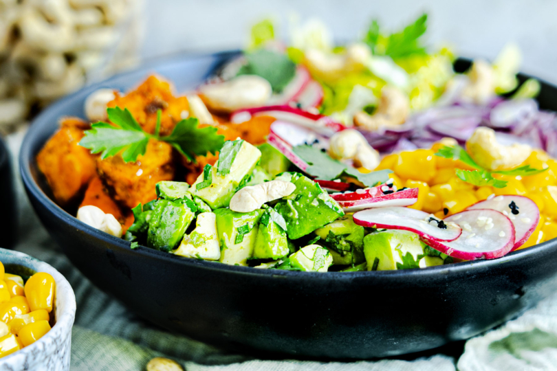 Süßkartoffel Bowl Nahaufnahme