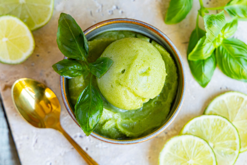 Basilikum Sorbet