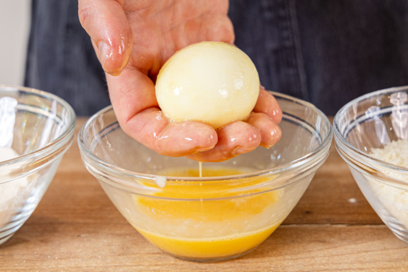 Eier panieren
