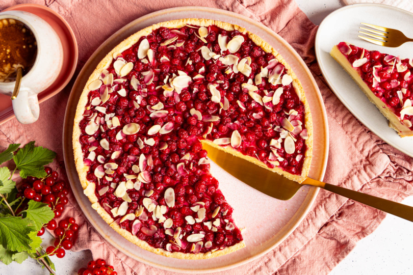 Johannisbeerkuchen mit Pudding